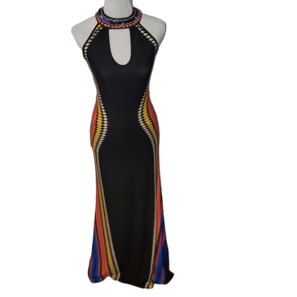 XS Venus Beaded Multiprint Dress